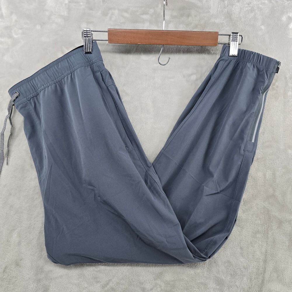 Devereux Mens XL Oasis Joggers Gray Elastic Drawstring Waist Zipper Ankle Cuffs